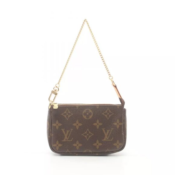 LOUIS VUITTON Mini Pochette Accessoires chain Hand bag M58009 Monogram leather - Picture 1 of 7